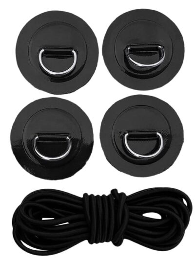 4Pack Stainless Steel D-Ring Patch with 3.6m Rope