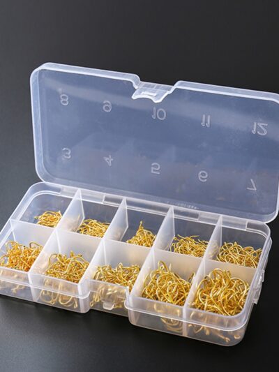 100pcs/Box Fishhook Catfish/Circle/Treble/Fish/Fishing Hook 10 Mixed Sizes 3#-12#