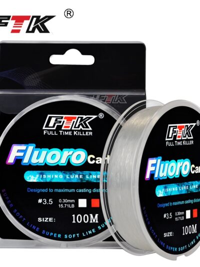 FTK 100m Fluorocarbon Fishing Lure Line 4.13-34.32LB Carbon Fiber Leader Fly Fishing Line Super Soft Line Pesca