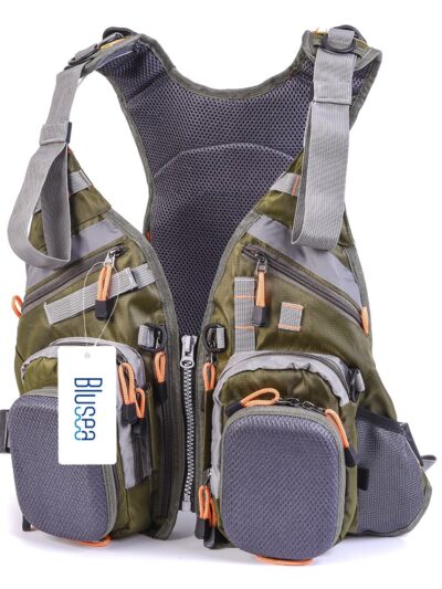 Blusea  Fishing Vest General Size Multi Function Adjustable Mesh Vest With Mutil-Pocket Outdoor Fishing Vest Jacket