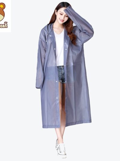 Keconutbear Women's Fashion EVA Long Rain Coat