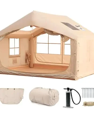 Inflatable Tent for Camping - 6-8 Person Ultra-Quick Setup Blow Up Tent,80.73 Square Feets 4 Season Inflatable Tent with Stove