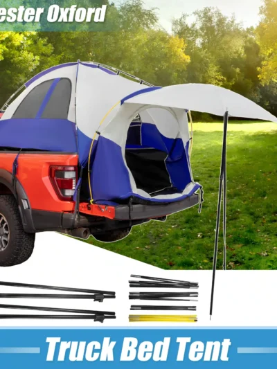 X AUTOHAUX Pickup Truck Tent 5.5-5.8 FT Waterproof P3000mm 2-Person Double Layer Truck Bed tent with Expandable Awning