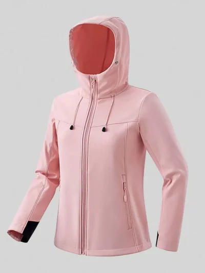 Softshell Jacket Windproof Waterproof Hooded Women Fashion Hiking Climbing Outdoor Fleece Warm Windbreaker Coat