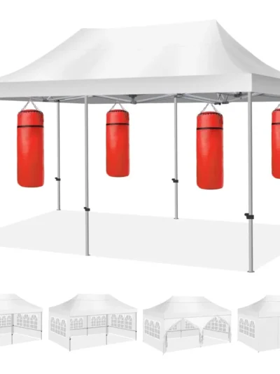 10X20' Portable Pop Up Canopy Tent, Waterproof Foldable Outdoor Canopy,Heavy Duty Gazebo, Sidewalls, Steel Frame, Easy Set Up,