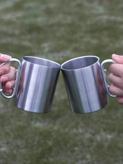 1Pc Outdoor Double-layer Water Cup Stainless Steel  180/300 ML